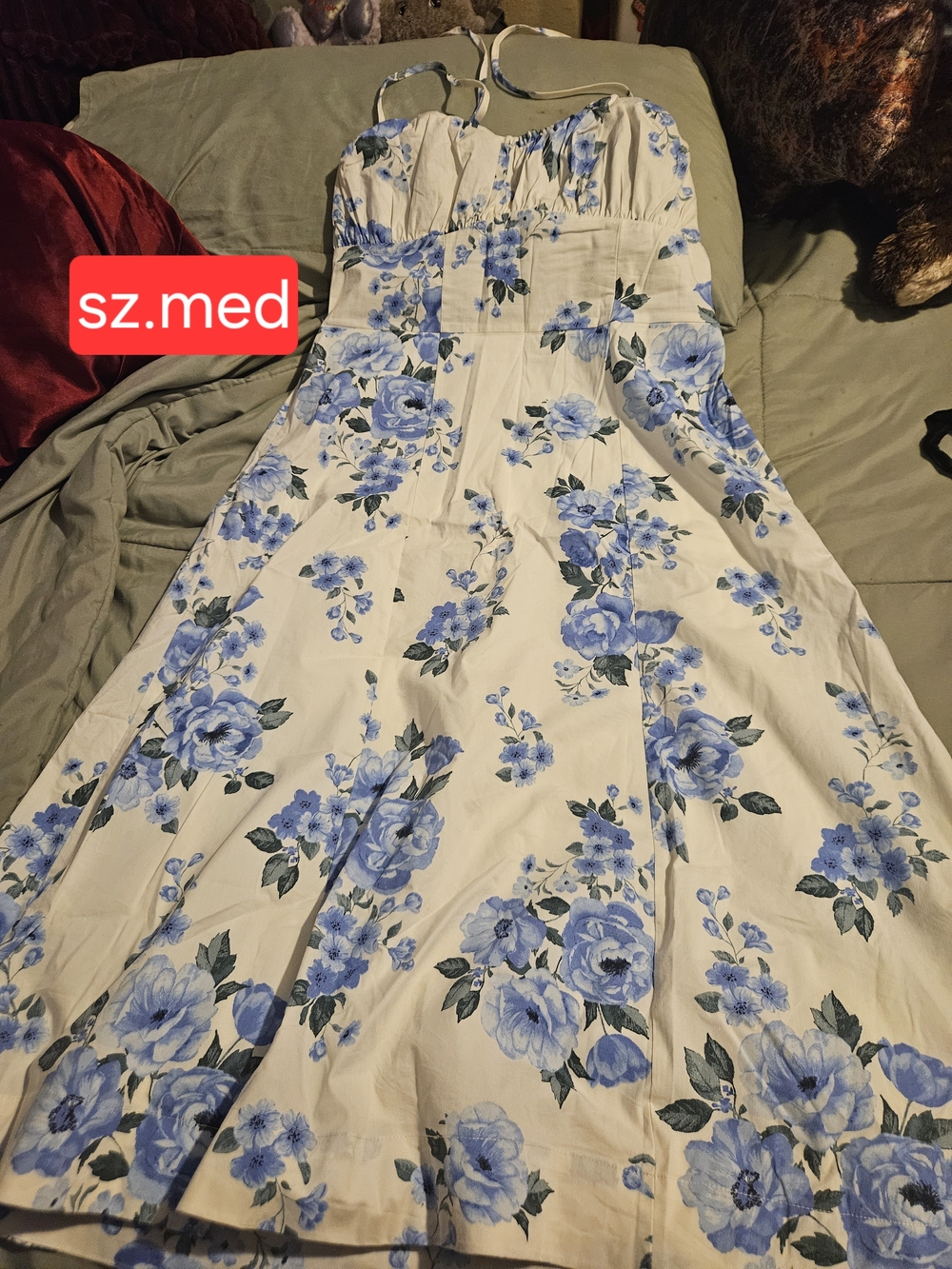 Blue Floral Spaghetti-Strap Sundress - Women's